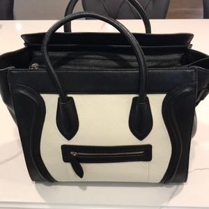 Black white Celine style bag